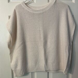 LOFT Women's Soft Cream Crew Neck Sweater